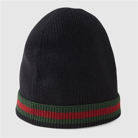 gucci wool hat with web.